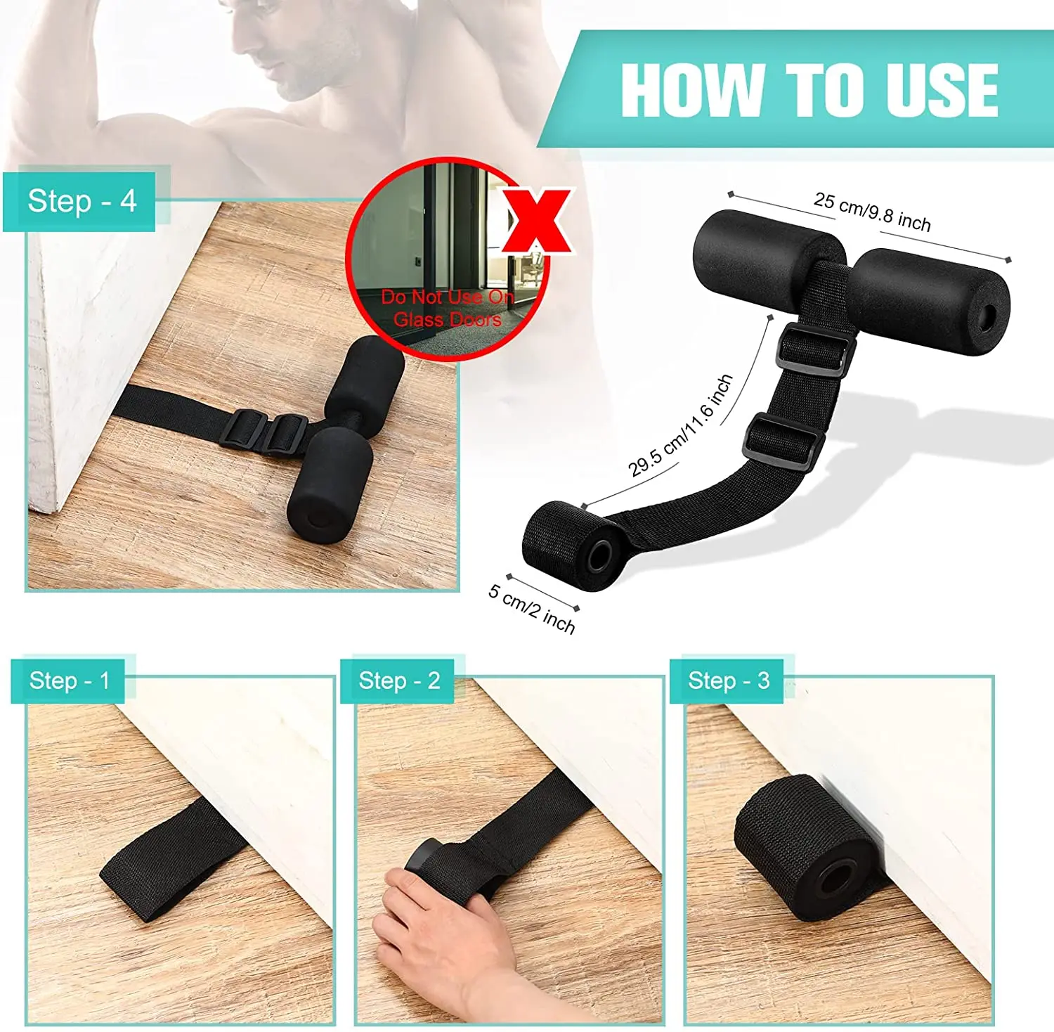 1Pcs Hamstring Curl Strap Nordic Home Workout Gear