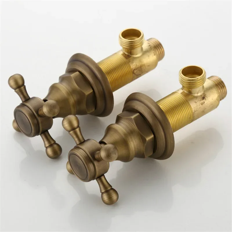 Brass Classtic Bathtub Faucet Set with Handheld Shower Deck Mounted 5 Holes Hot and Cold Taps Garden Bathtub Water Mixer 4