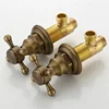 Brass Classtic Bathtub Faucet Set with Handheld Shower Deck Mounted 5 Holes Hot and Cold Taps Garden Bathtub Water Mixer 4