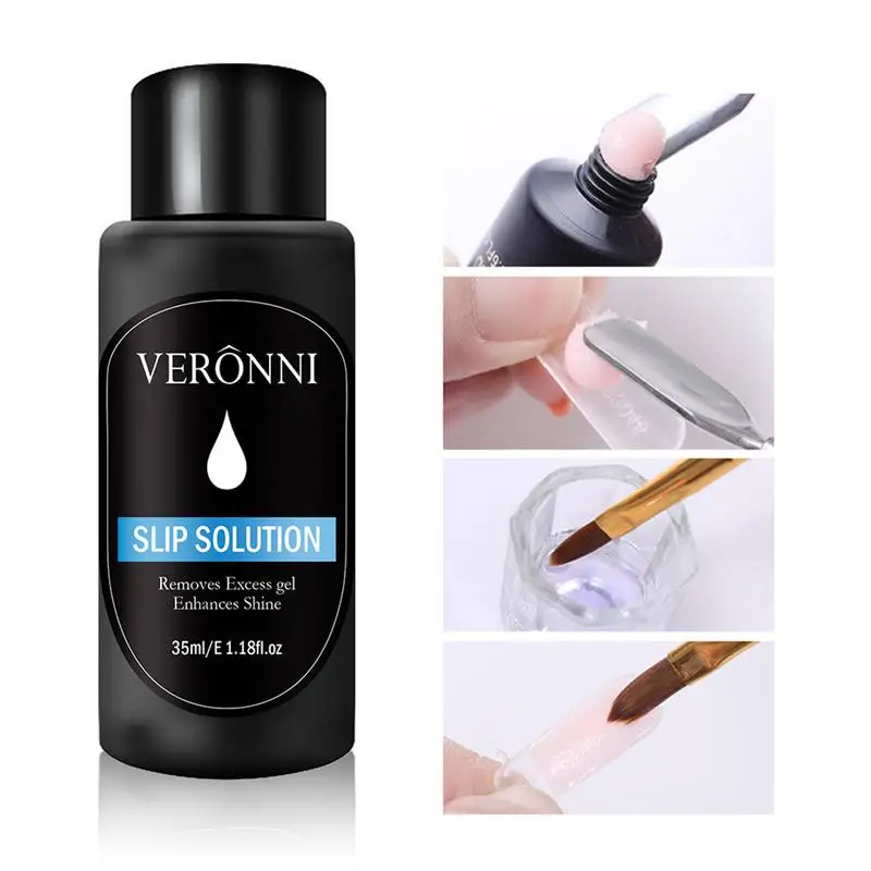 35ml Poly UV Nail Gel Liquid Slip Solution Quick Builder Nail Gel Nail Permanent Clear Acrylic Liquid Nail Art Extension Gel