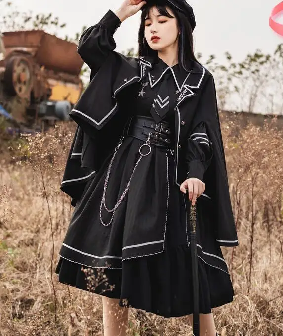 Girls Dress Military Lolita dress Black Girls Spring