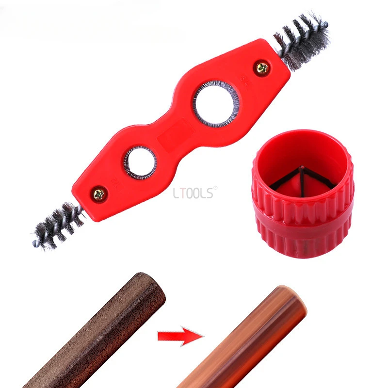 Copper Pipe Polishing Chamfer Combined Double Ended Pipeline Cleaning Brush Four In One Steel Wire Test Tube Rust Removal Brush