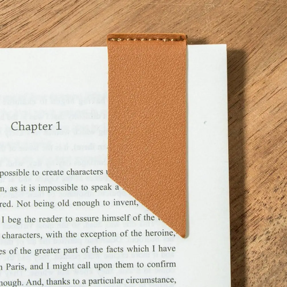 Bookmark PU Leather Solid Color Book Clip Handmade Notepad Label Pagination Mark Corner Page Marker Book Corner Protector