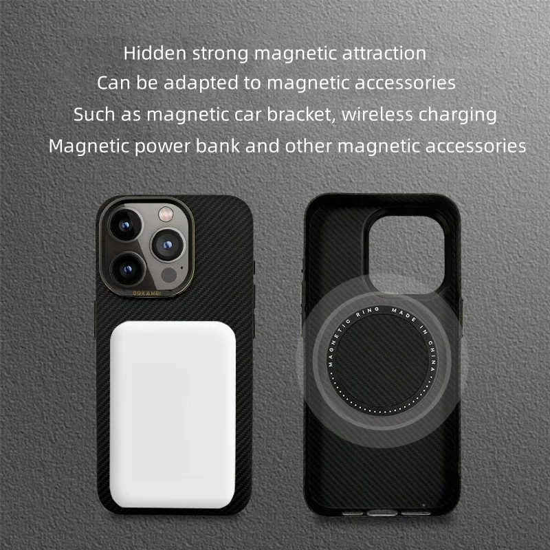 

Чехол с защитой от падения для iPhone 14 Pro Max, кевларовый рисунок из углеродного волокна, защита по высоте, Магнитный чехол