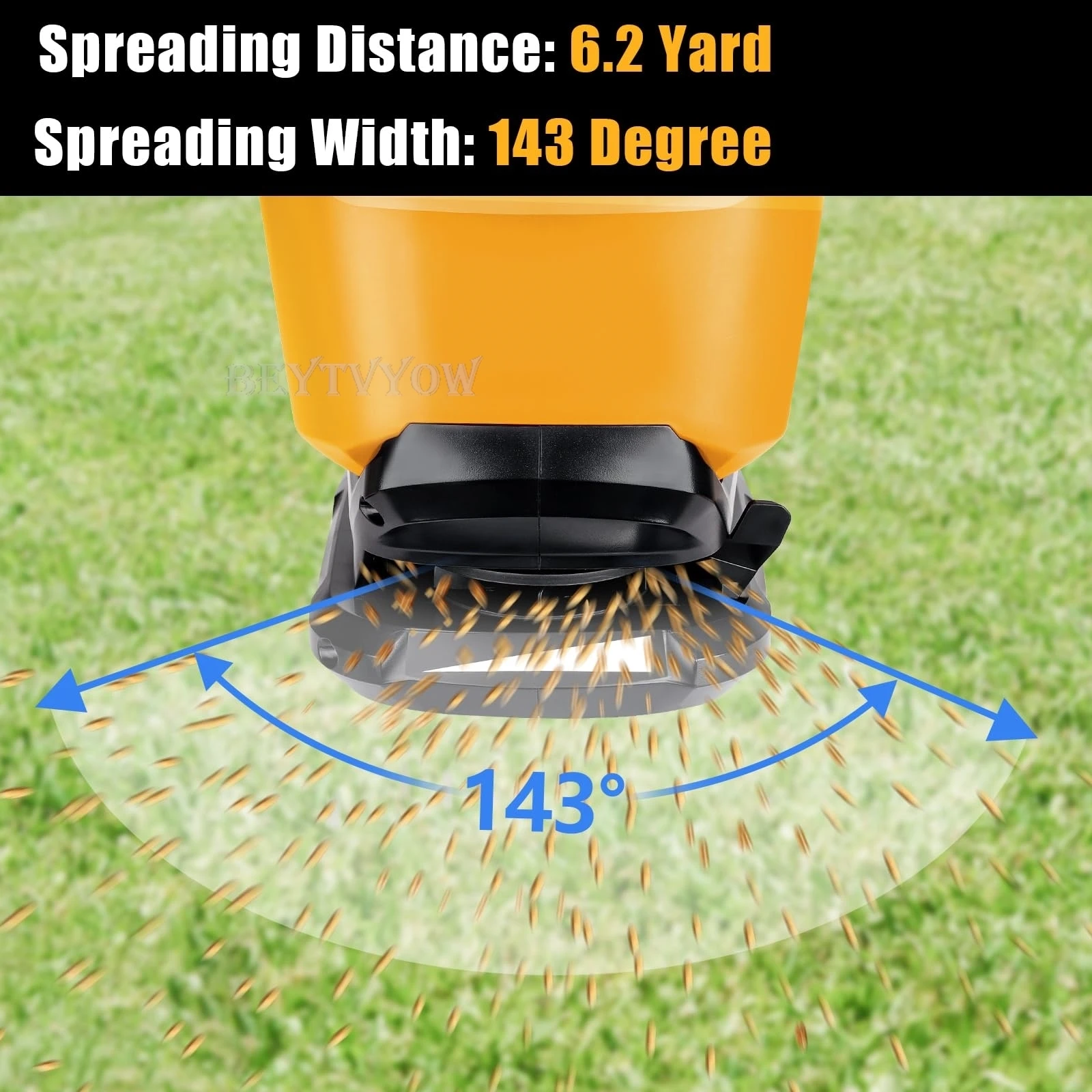 Cordless Salt Spreader for Dewalt 20V 60V Li-ion Battery Handheld Seed and Ferti