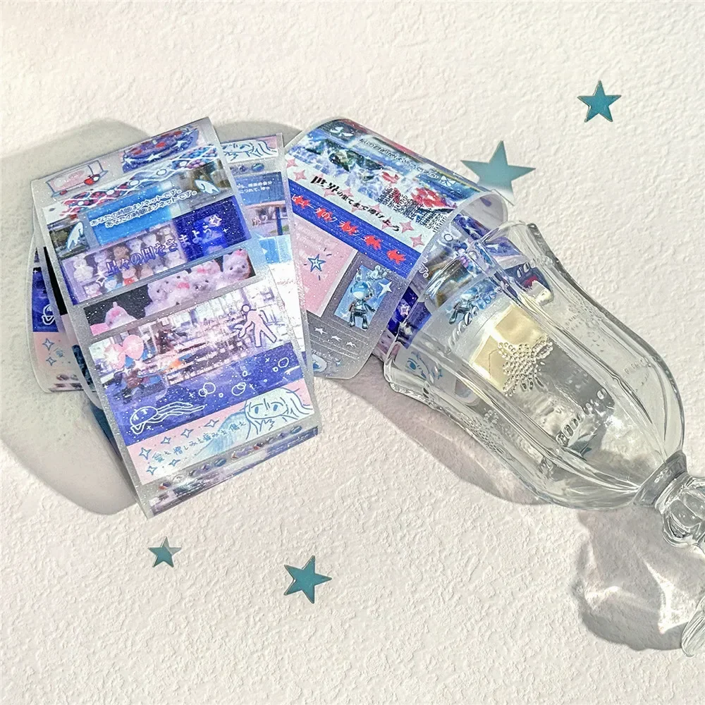 My Memories Series Stickers-Showa Era Vintage PET Tapes Kawaii Craft Supplies for Scrapbooking & Junk Journals decorative stickers handbook stickers stationery tapes diy scrapbooking accessories stationery supplies