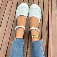 Sandales plates tête à bout pour femmes, chaussures d'été décontractées à semelles souples, nouveau style rétro, chaussures pour mères, chaussures pour femmes de grande taille 6