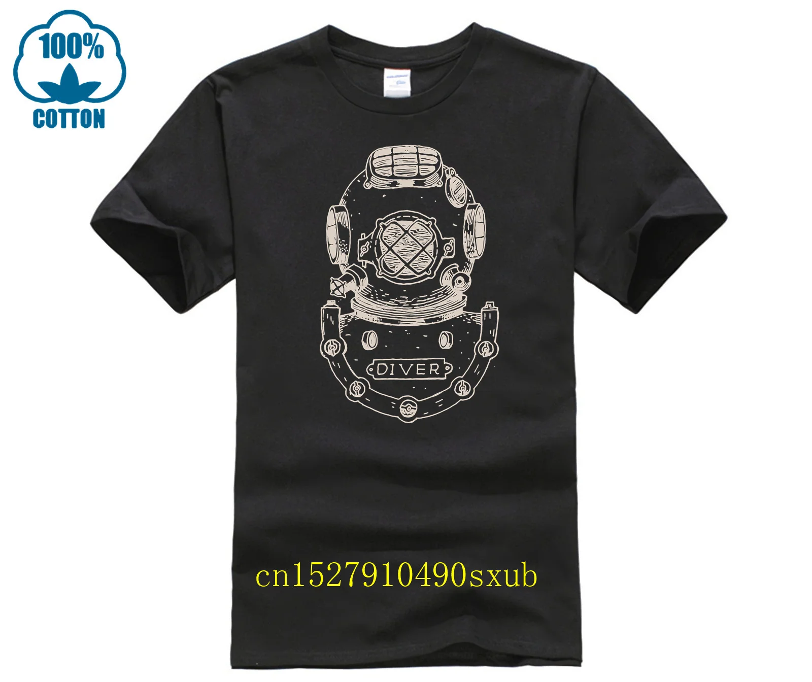 Camicie Formali Da Uomo Di Nuovo Design Homem Vintage Deep Sea Diver Helmet Vestiti A Maniche Corte 100% Cotone Deep Sea Diver T Shirt Vendita