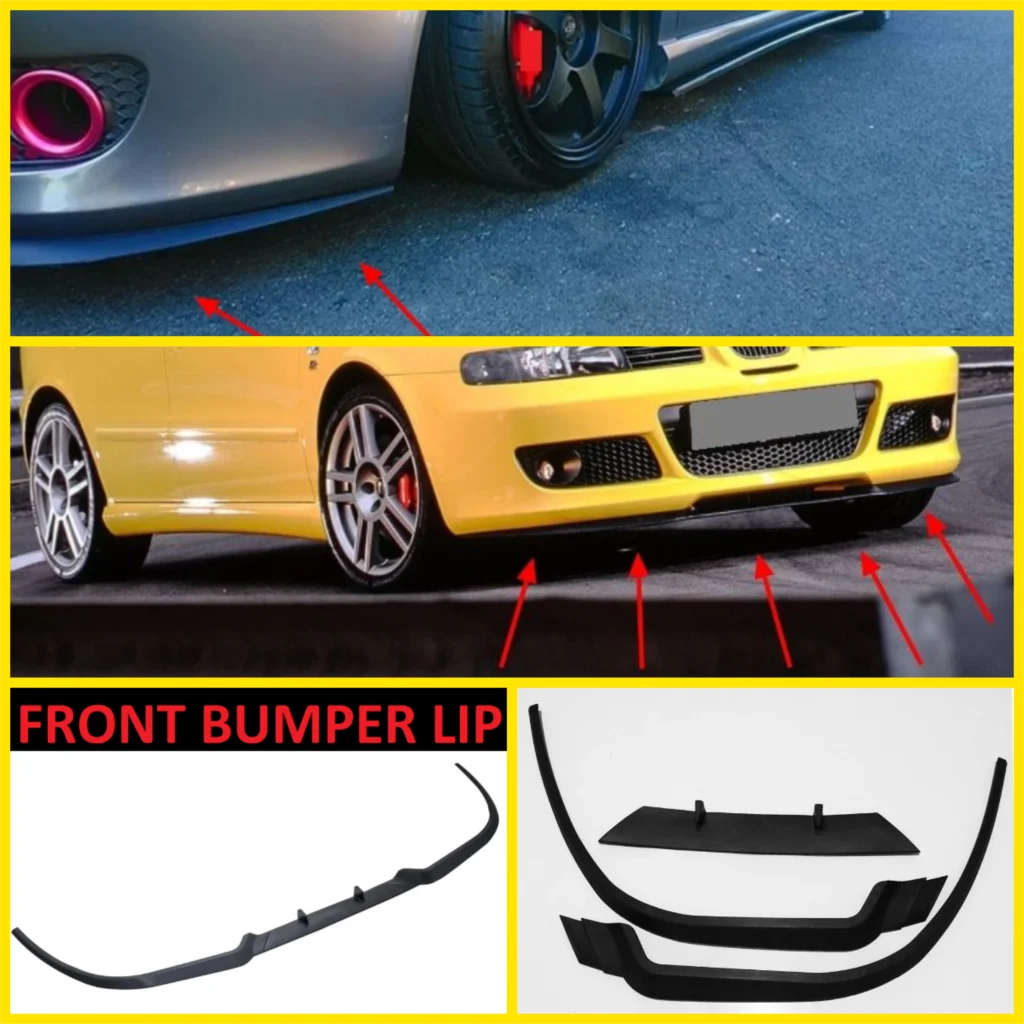 Per Seat Leon Mk1 Fr 1 M1 Cupra R Paraurti Anteriore Labbro Universale 3 Pezzi Diffusore Paraurti Nero Spoiler Kit Corpo Tuning Protector