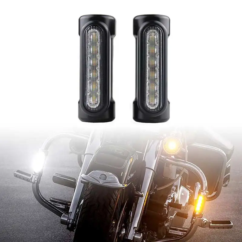 

Chrome Motorcycle Highway Bar Switchback Driving Light White Amber LED for Crash Bars FOR Harley Bike Touring Bikes