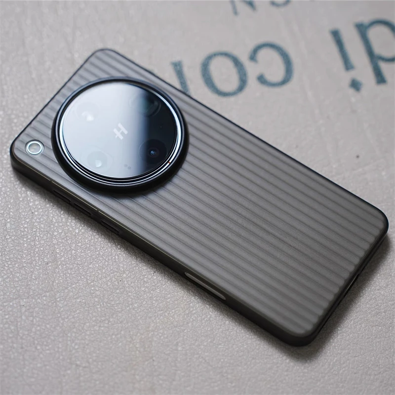 Matte Transparent Slim Hard Phone Case with Luggage Stripe Design