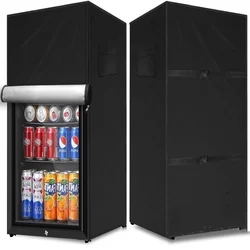 Outdoor Upright Freezer and Mini Fridge Protective Cover - Waterproof and Dustproof Oxford Fabric, 22''L x 23''W x 34''H - 51x51x53cm (Black)