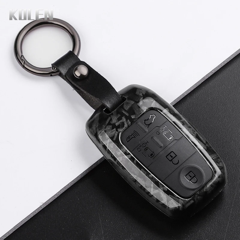 Sleek Carbon Fiber Style Car Key Case Cover