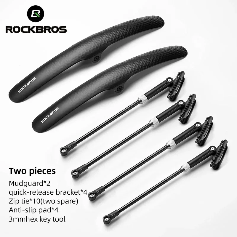 Bicycle fender 1/2PCS ROCKBROS road cycling front/rear tire easy installation aluminum alloy support