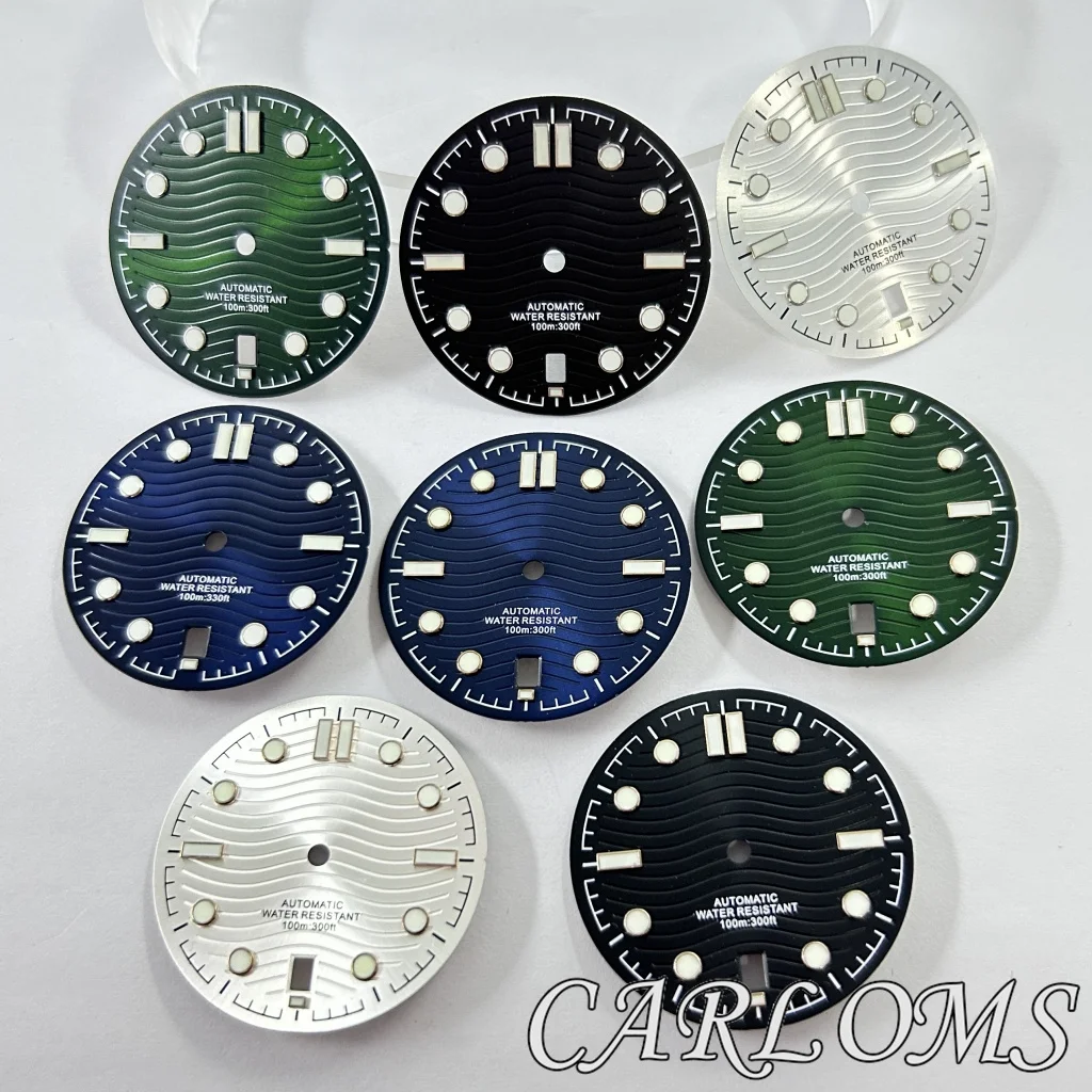 

Циферблат для часов NH35 NH36 4R35 4R36, стерильные светящиеся часы с отметкой цвета розового золота, 31 мм, синие, черные, серебристые, зеленые, розовые