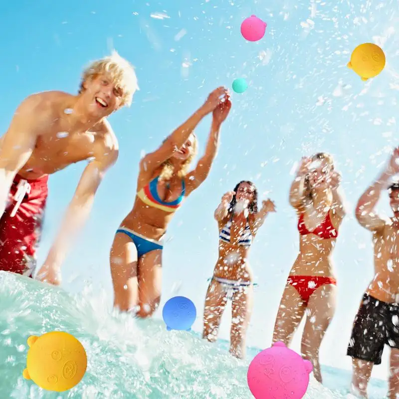 Reusable Water Baloons For Kids 16x Quick Filling Silicone Water Balls Creative Summer Pool Beach Outdoor Games For Kids &