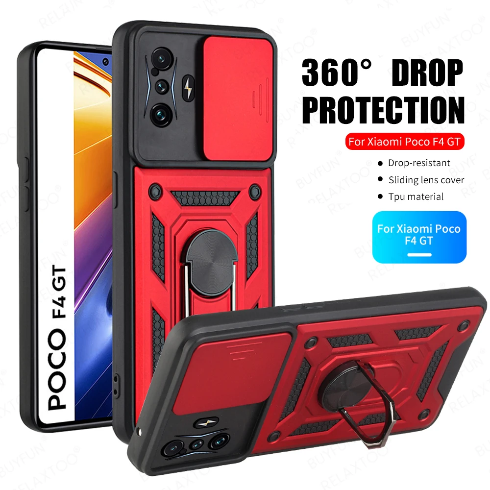 

Бронированный металлический чехол для Xiaomi Poco F4 GT, держатель, чехол-подставка для Poco X4 M4 Pro X3 NFC M3 Pro