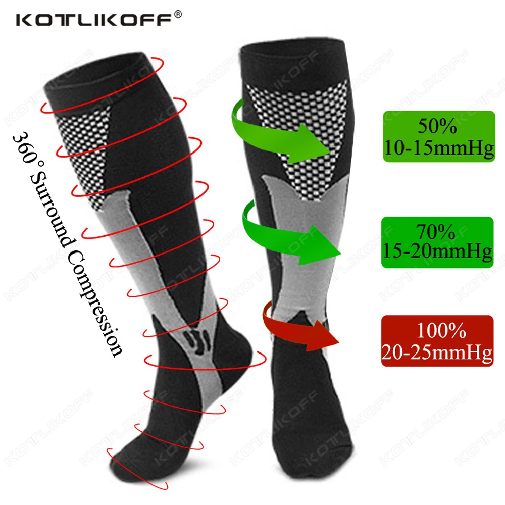Compression Stockings Pad 2PCS Blood Circulation Promotion Slimming Running Anti-Fatigue Men Women Varicose Veins Socks Cushion