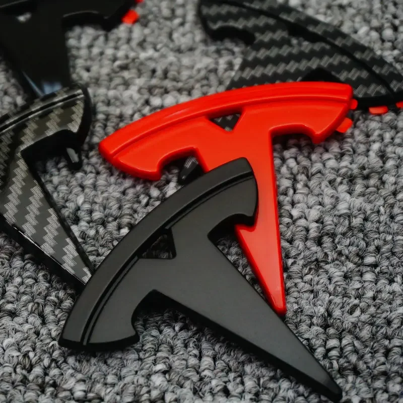 Car Logo for Tesla front and rear logo modification,matte black Model3 glossy black Model Y logo Covering non-destructive installation