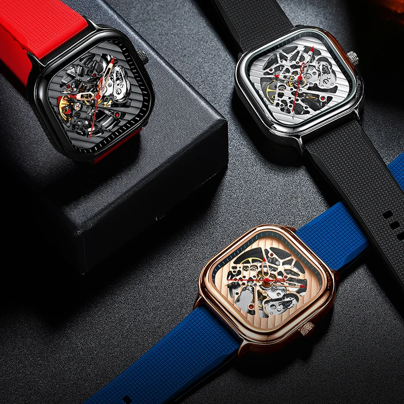 AILANG Classic Hollow Square Dial Men Sports Automatic Mechanical es Waterproof For Men Wrist_voghion.com