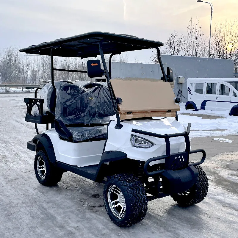 Cina Fabbrica Mini Pneumatico Fuoristrada Elettrico Velocità Massima 45 Kmph Max 120 Km Lontano Caccia Golf Cart Club Car Sedili Pieghevoli Posteriori