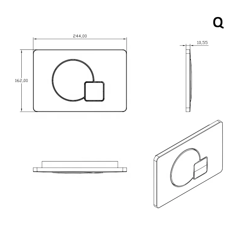Dual Flush Wall Toilet with Concealed Cistern, Flush Plate, ABS Panel, Bathroom Toilets, New Type