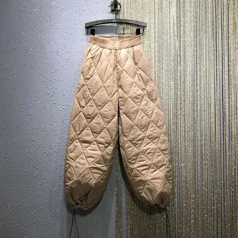 Winter Baggy Jogging Pants Women's Light Windproof Sports Pants Elastic High Waist Cotton Pants Warm Harem Pants Plus Size