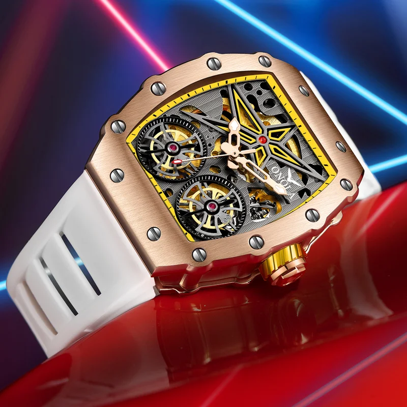 Mechanical Watch New Full Automatic Men ONOLA Brand Fashion Hollow Luxury Waterproof Clock