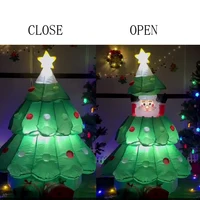 6 Ft Inflatable Christmas Tree with Pop up Santa Gift Boxes Blow up Decoration Xmas Tree with LED Lights Outdoor Toys for Kids 2