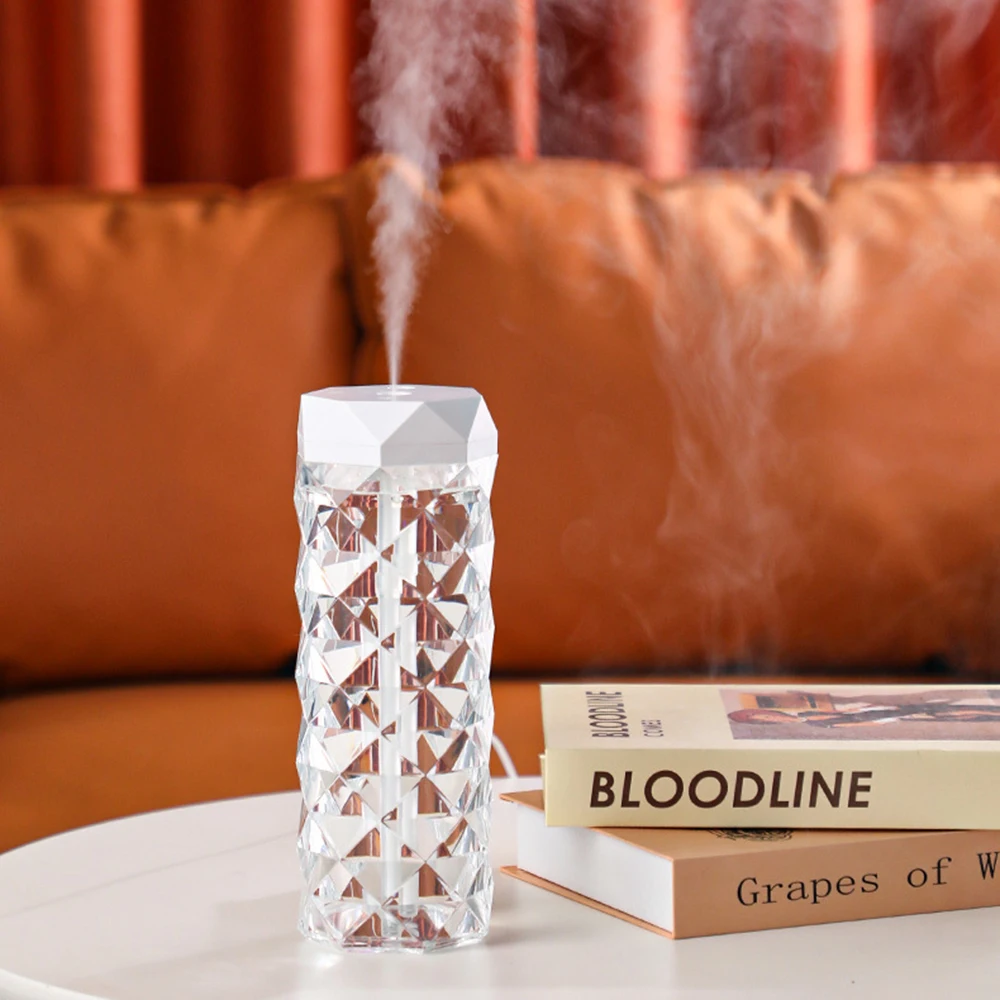 

Crystal Essential Oil Diffuser USB Aroma Humidifier Home Office Desktop Atmosphere Light Modern Desk Light for Girls' Bedroom