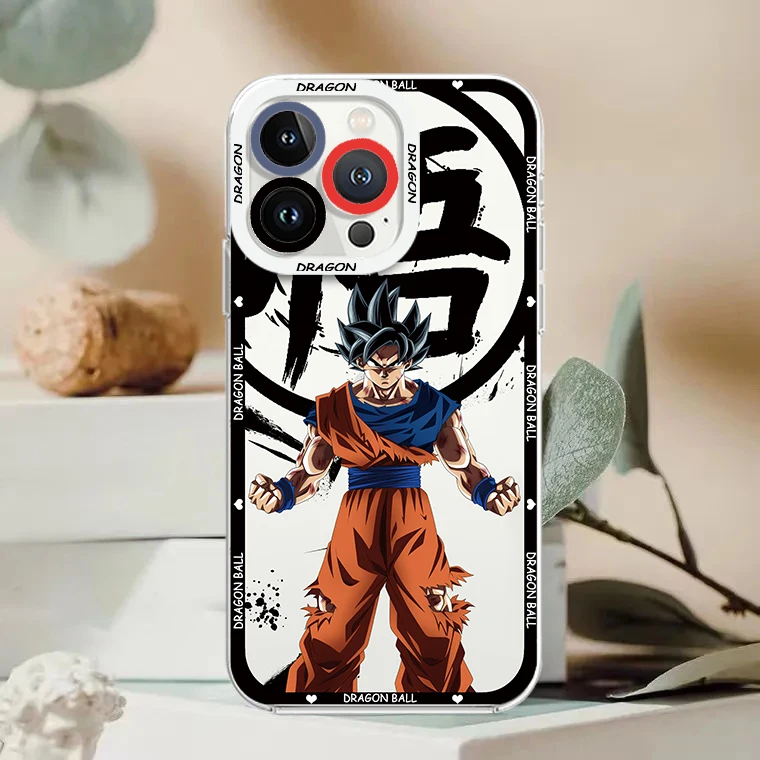 Goku & Vegeta Angel Eyes Case – Dragon Ball Transparent iPhone 7–15 Pro Max