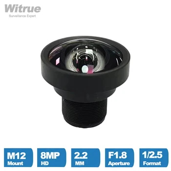 Witrue AHD IP 카메라용 CCTV 렌즈, 8MP, 2.2mm, 1/2 인치, IR 왜곡 없음, F1.8, M12 마운트, 650nm IR 필터 포함