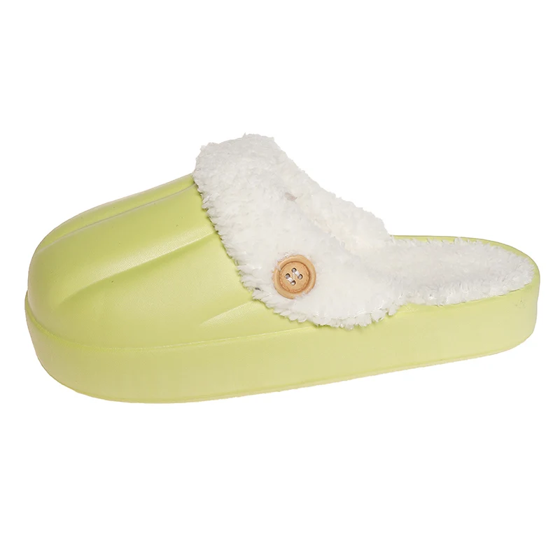 

Зимние Нескользящие плюшевые хлопковые тапочки для мужчин и женщин, теплые шлепанцы на платформе для дома, сланцы, меховая обувь для спальни и пары