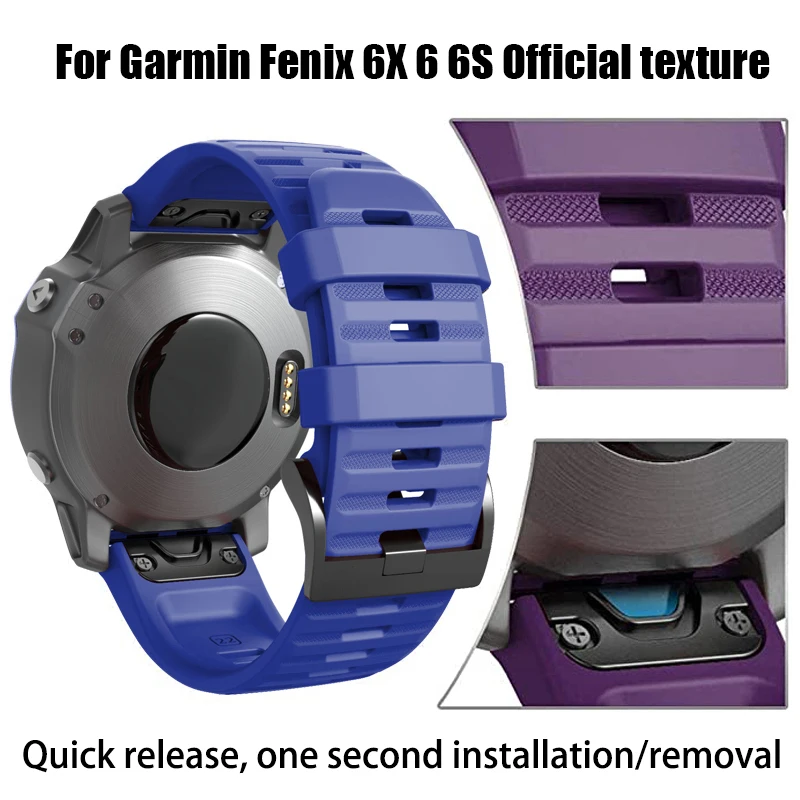 QuickFit 26mm 22mm Watch Strap For Garmin Fenix 7X 7 Pro Sapphire Solar Silicone Watchband 6X 6 Pro 5X 5 Plus Instinct2 Bracelet