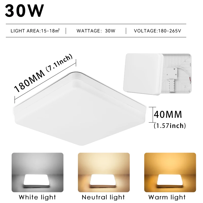 led recessed ceiling lights Ultra Thin Led Ceiling Lamps LED Square Round Panel Lamp 72W 50W Surface Mount Ceiling Light Fixtures for Living Room Bedroom dining room ceiling lights Ceiling Lights