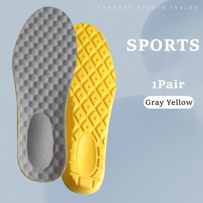 

Sports Insoles For Feet Soft High Elasticity Inserts Shock-Absorbing Template Deodorant Insole Men Women Shoe Sole 1 Pair