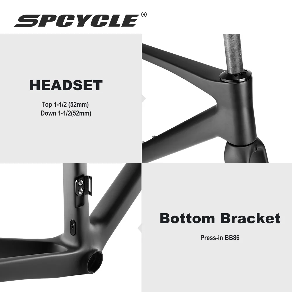 Spcycle Rim Brake Carbon Road Bicycle Frame 700x32C BB86 All