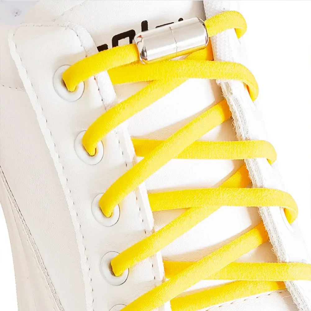 No Tie Shoe laces Press Lock Shoelaces without ties Elastic Laces Sneaker Kids Adult 8MM Widened Flat Shoelace for Shoes