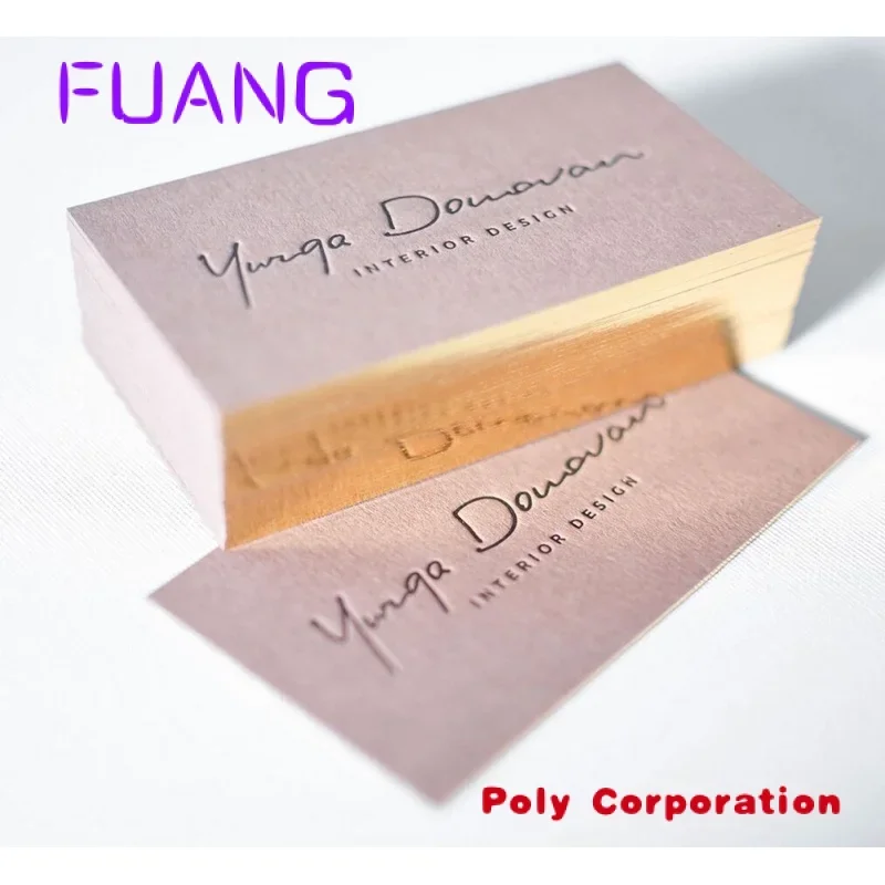 

Custom design luxury 600gsm cotton paper cardboard gold silver foil embossed business cards