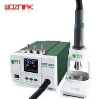 Original BST-863 Lead-free Hot Air Rework Station Soldering Touch Screen LCD 1200W 220V For Phone CPU PCB Windmill Stand 1
