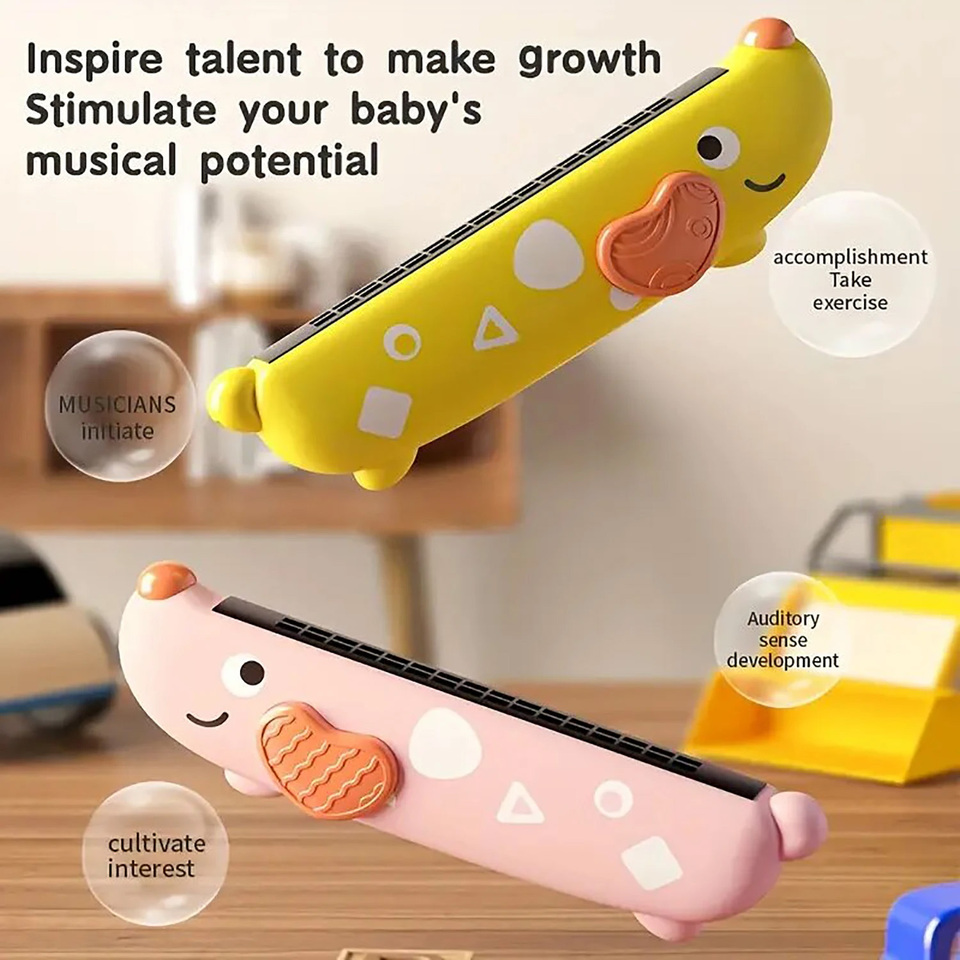 Children Wooden Cartoon Cute Harmonica Montessori Puzzle Toys Creative Music Toy Playing Instruments Kids Boys Girls Gifts TMZ