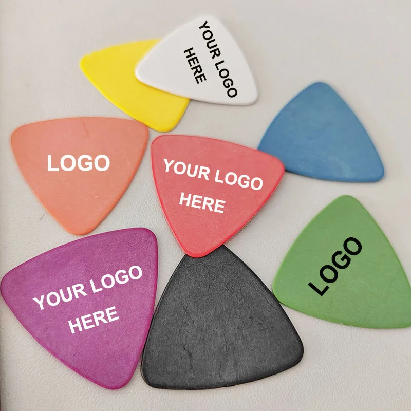 100pcs Custom Logo Triangle 346 Shape POM Various Colors 0.5mm/0.6mm/0.7mm3/0.88mm/1.0mm/1.14mm Delrin Guitar Picks