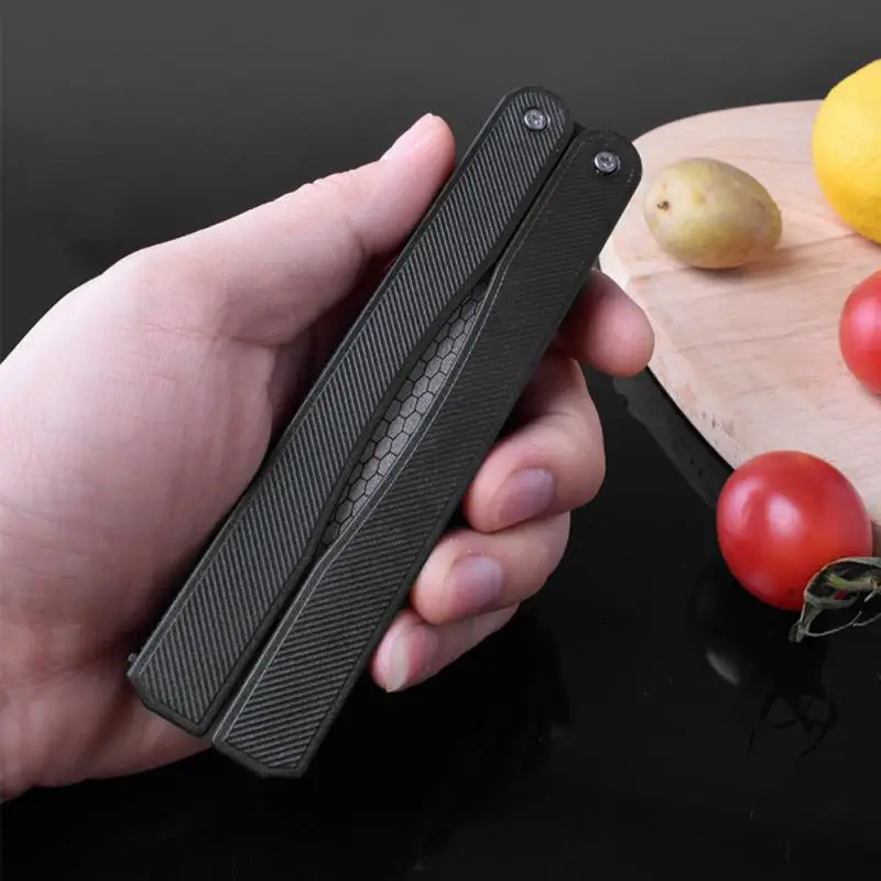 New Outdoor Double Sided Folded Pocket Sharpener Portable Diamond Knife  Sharpening Stone Trekking Travel Barbecue Portable Tool - AliExpress