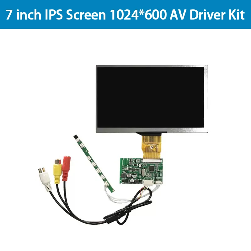 

Комплект платы драйвера с 7-дюймовым IPS-экраном 1024*600, 2-сторонний RCA AV в автомобильном переключателе для промышленного дверного звонка, автомобильного дисплея, видеонаблюдения «сделай сам»
