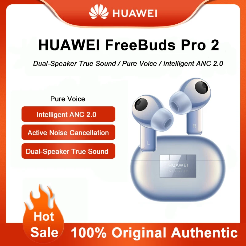 

NEW Original HUAWEI FreeBuds Pro 2 Bluetooth Wireless Earphones Intelligent ANC 2.0 Dual-Speaker In-Depth Noise Earphones