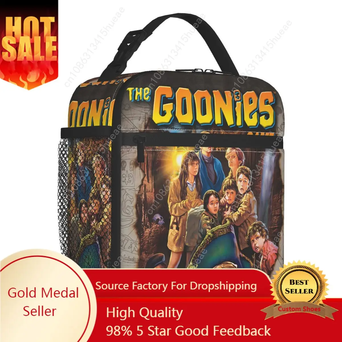 

The Goonies Game Retro Vintage Insulated Lunch Bags for Women Family Movie Kids Resuable Cooler Thermal Bento Box Work School