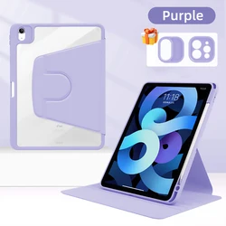 360° Rotatable Transparent Tablet Case with Enhanced Protection for iPad mini 6 (Purple)