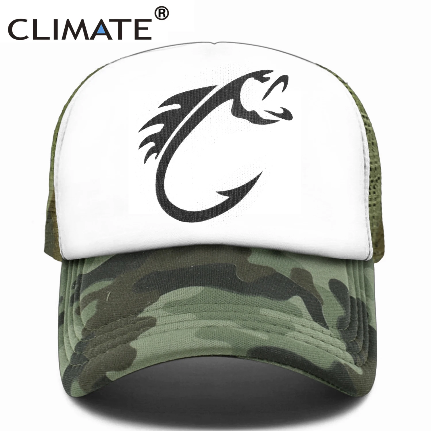 CLIMATE Fish Fishing Trucker Cap Fish Hunt Cap for Fisher Hook Hat Baseball  Cap Pike Fish Cool Summer Mesh Caps Men Fisher