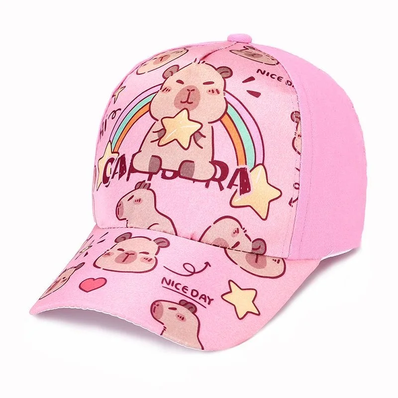 Heißer Verkauf kinder Cartoon Capybara Gedruckt Kappe Jungen Mädchen Im Freien Sonnenschirm Nette Capybara Hut Schöne Kinder Baseball Kappe – Detail 18