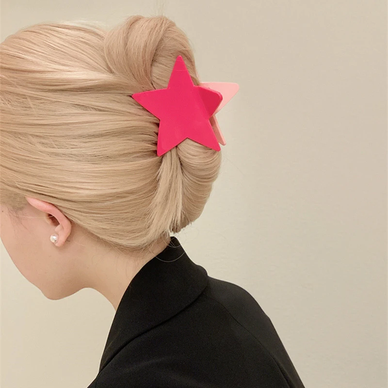 Summer Sea Starfish Hair Clips Women Nice Star Sweet Pink Hair Claw Hairpin Beach Hair Clip Girls Fashion Copricapo